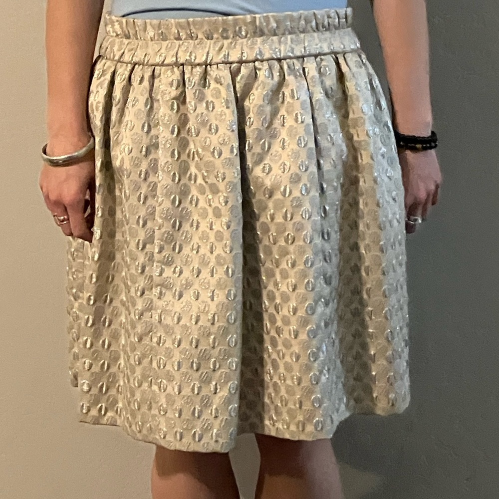 Marc By Marc Jacobs Tan Gold Mini Bubble Skirt